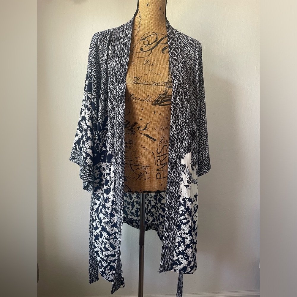A NEW DAY floral print kimono duster open cardi cover up